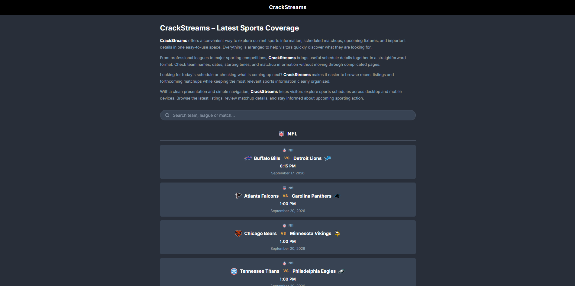 crackstreams sports coverage
